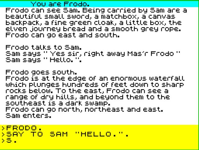 Shadows of Mordor - ZX Spectrum game screenshot (1987) by Melbourne House